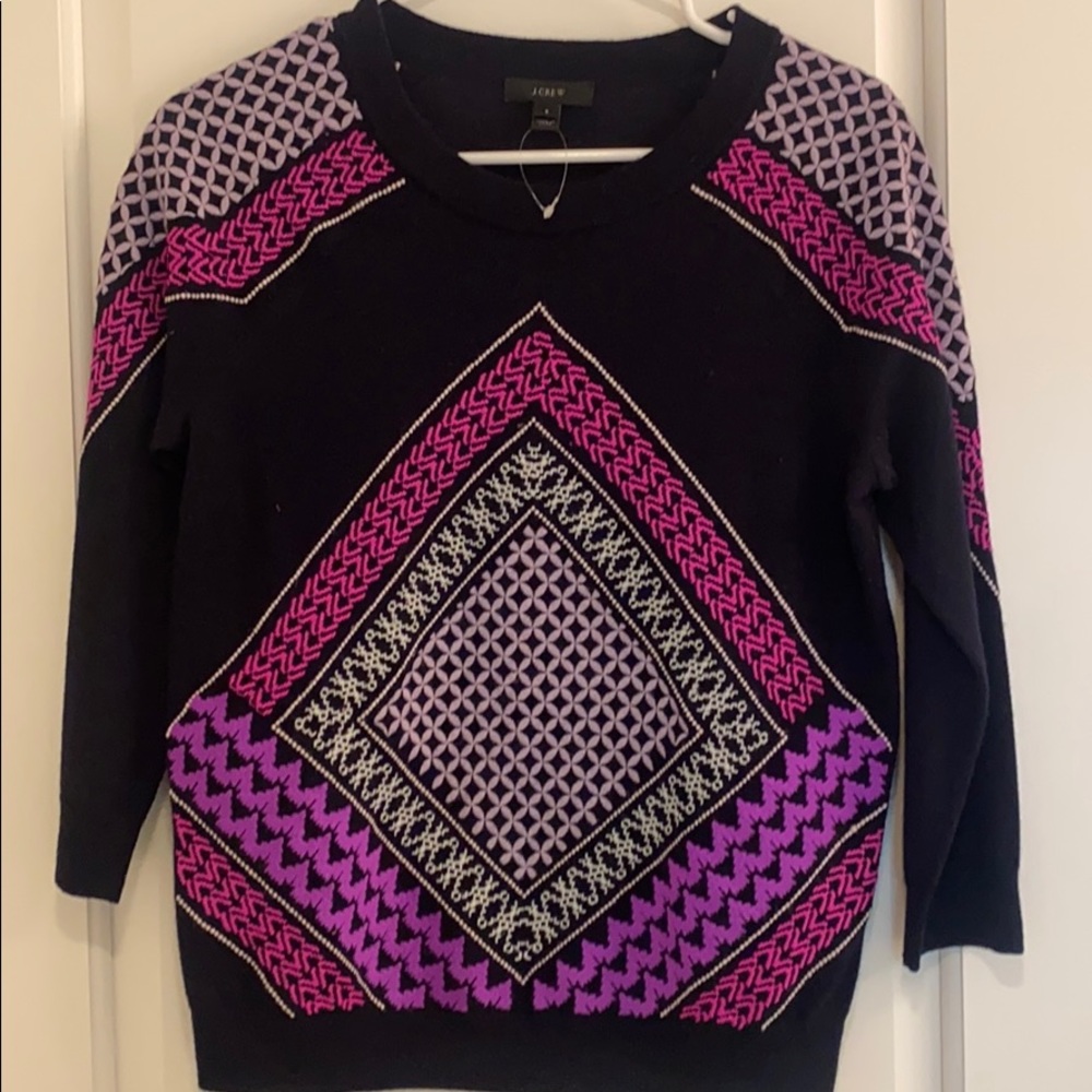 J. Crew 100% Wool Sweater 3/4 length sleeves